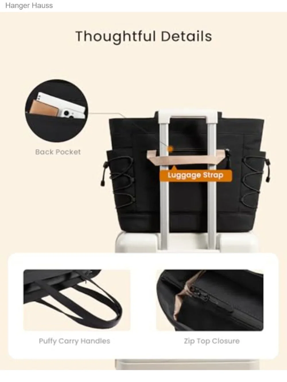 Puffer Tote Bag with Large Cup Holder Lightweight Shoulder Bag Travel Work Gym
